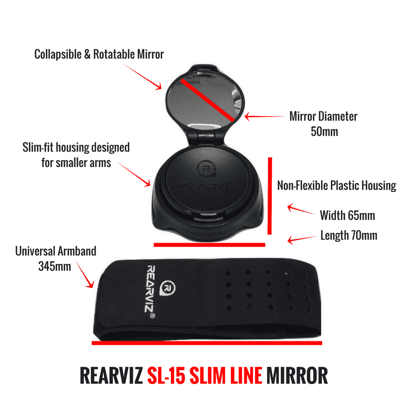 SL 15 Slim Line Wearable Bike Mirror RVI Active