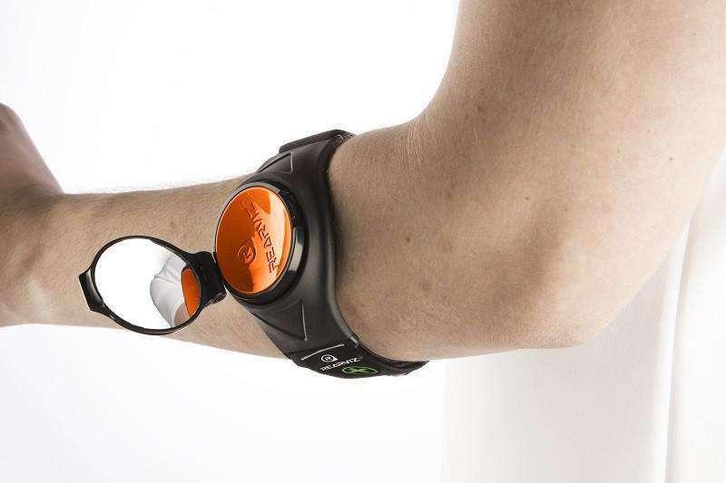 Wrist mounted rear store view mirror